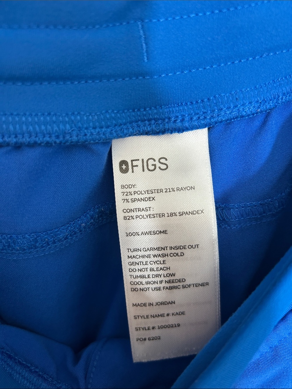 Figs Royal Blue Women’s Kade Cargo Scrub Pants size medium, like new - Picture 3 of 4